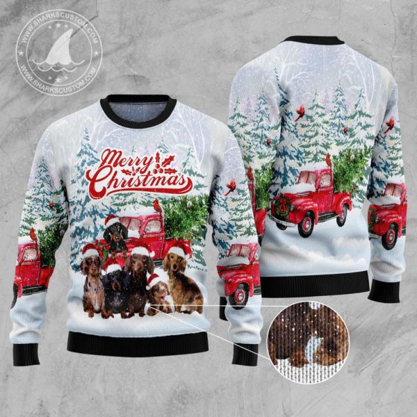 Dachshund Merry Christmas TG5115 Ugly Christmas Sweater, Noel Malalan