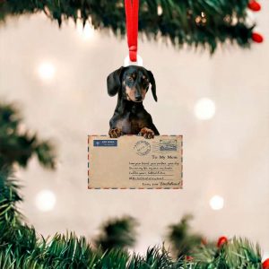 Dachshund To My Mom Letter Ornament…