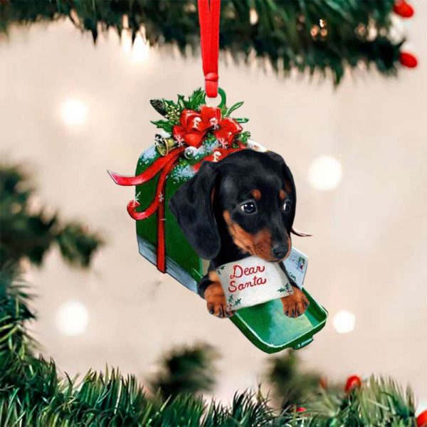 Dachshund With Dear Santa Letter Christmas Ornament Gift For Dog Lover