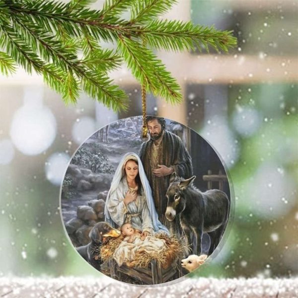 Dachshund Witness Jesus Savior Is Born Christmas Ornament  Dog Lover Gifts