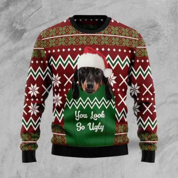 Dachshund You Look So Ugly Ugly Christmas Sweater, Gift For Christmas