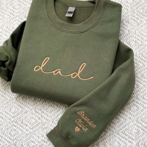 Embroidered Dad Crewneck Kids Names Sweatshirt…