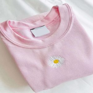 Daisy Embroidered Sweatshirt 2D Crewneck Sweatshirt…