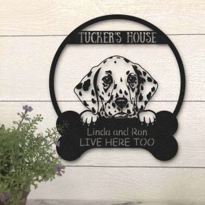 dalmatian dog lovers funny personalized metal house sign laser cut metal sign 2.jpeg