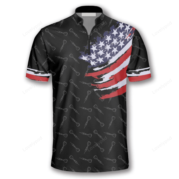 Dart Arrow Pattern American Flag Custom Darts Jerseys For Men, Dart Shirt, Flag Shirt