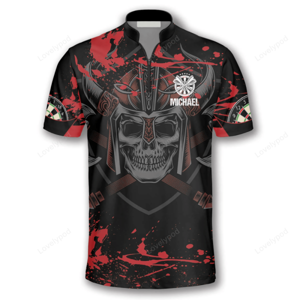Dart Warrior Red Black Custom Darts Jerseys For Men, Uniform Shirt For Dart Team