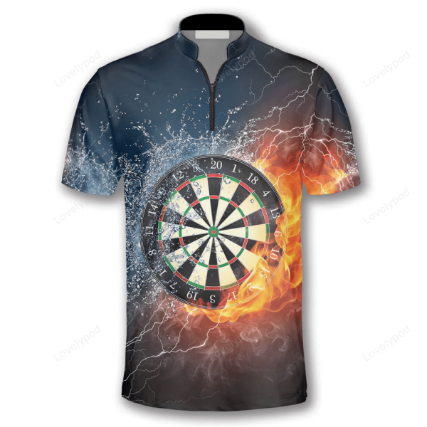 Dartboard Fire And Water Custom Darts Jerseys For Men, Dart Jersey Shirt