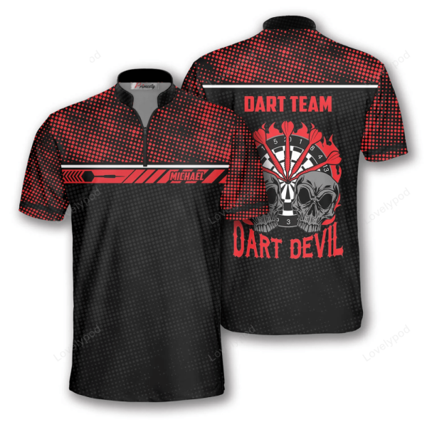 Darts Red Python Custom Darts Jerseys For Men, Dart Team Jerseys, Dart Polo Shirt