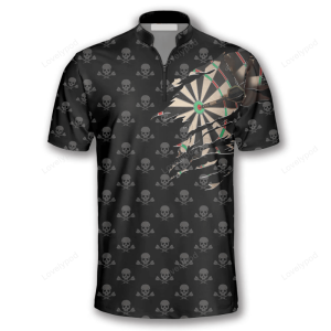 darts skull pattern crown emblem custom darts jerseys for men dart shirt skull shirt 1.png