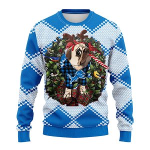 Detroit Lions Pub Dog Christmas Ugly…