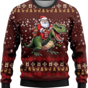 Dinosaur Christmas Sweaters, T Rex Ugly…