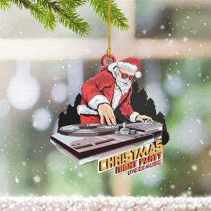 Dj Santa Ornament Funny Christmas Tree…