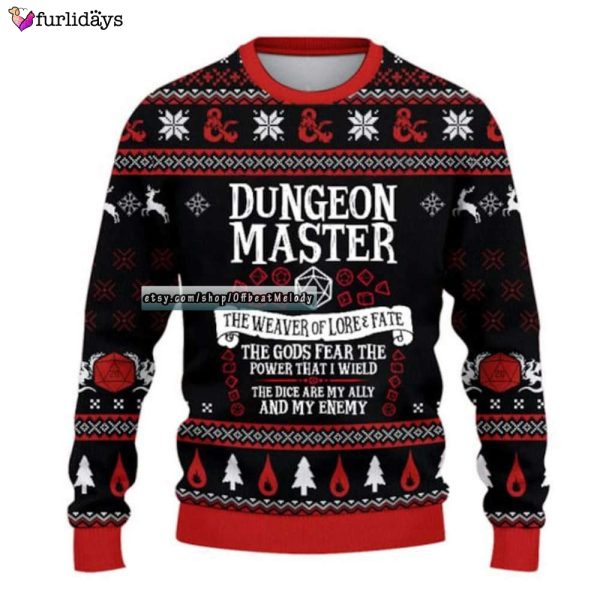 DnD Christmas Ugly Sweater, DnD Class Christmas Ugly Sweater Over Print, Dungeons and Dragons Ugly Christmas Sweater 3D Hoodie Sweatshirt