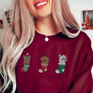 dog christmas sweatshirt embroidered cozy christmas sweatshirt dog embroidery stockings sweater xmas holiday gift for dog lover sweatshirt 1.jpeg