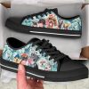 Dog Flowers Pattern Low Top Shoes Canvas Sneakers Casual Shoes