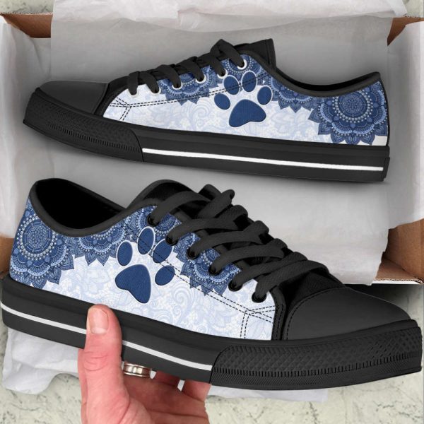 Dog Lover Mandala Paw Low Top Shoes Canvas Sneakers Casual Shoes