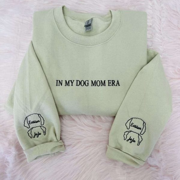 Dog Mama Sweatshirt, Hoodie Embroidered 2D Crewneck Sweatshirt Gift For Family