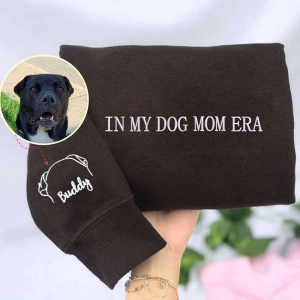 Dog Mama Sweatshirt, Hoodie Embroidered 2D Crewneck Sweatshirt Gift For Family