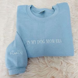 Dog Mama Sweatshirt, Hoodie Embroidered 2D…