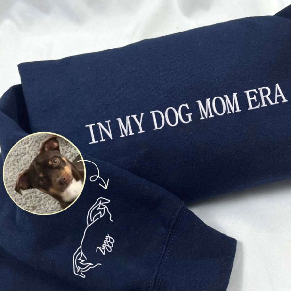 Dog Mama Sweatshirt, Hoodie Embroidered 2D Crewneck Sweatshirt Gift For Family