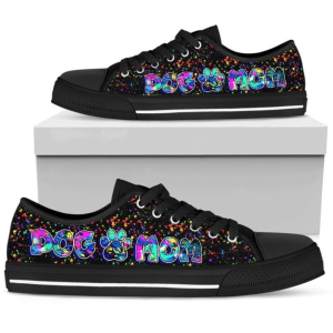Dog Mom Colorful Popart Low Top…