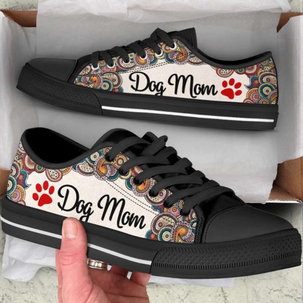 Dog Mom Paisley Low Top Shoes Canvas Sneakers Casual Shoes, Dog Mom Gift
