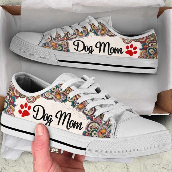 Dog Mom Paisley Low Top Shoes Canvas Sneakers Casual Shoes, Dog Mom Gift