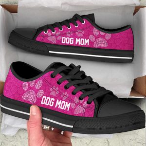 dog mom paw rose pattern low top shoes canvas sneakers casual shoes for men and women dog mom gift.jpeg