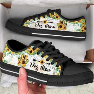 dog mom paw sunflower low top shoes canvas sneakers casual shoes for men and women dog mom gift 1.jpeg