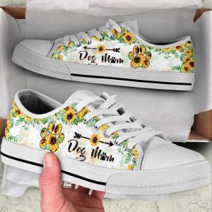 dog mom paw sunflower low top shoes canvas sneakers casual shoes for men and women dog mom gift.jpeg