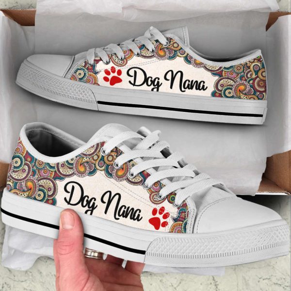 Dog Nana Low Top Shoes Paisley Canvas Shoes – Best Gift For Dog Mom