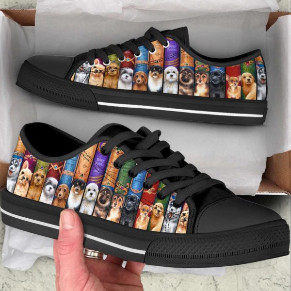 Dog On The Book Low Top Shoes Canvas Sneakers Casual Shoes