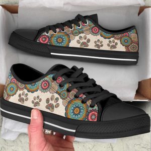 dog paw mandala texture low top shoes canvas sneakers casual shoes for men and women 1.jpeg