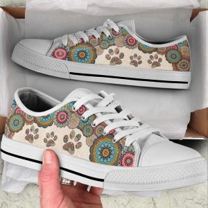dog paw mandala texture low top shoes canvas sneakers casual shoes for men and women.jpeg