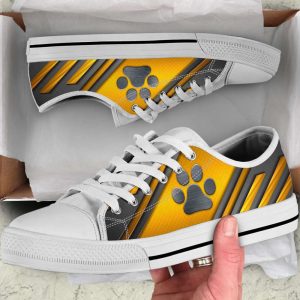 dog paw metalwaffle gold silver low top shoes canvas sneakers casual shoes for men and women.jpeg