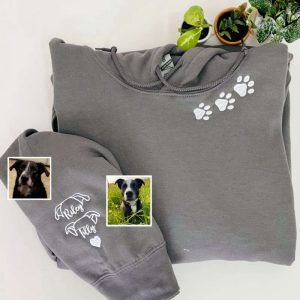 Dog Paw Sweatshirt, Hoodie Embroidered with…