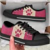 Dog Texture Paw In The Middle Low Top Shoes Canvas Sneakers