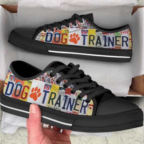 Dog Trainer License Plates Low Top Shoes Canvas Sneakers