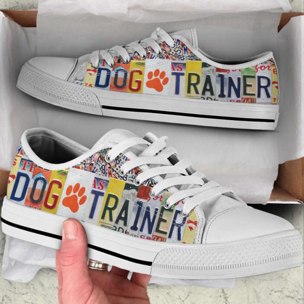 Dog Trainer License Plates Low Top Shoes Canvas Sneakers Casual Shoes