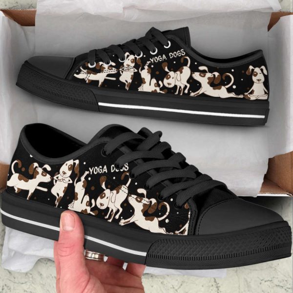 Dog Yoga Low Top Shoes Canvas Sneakers Casual Shoes, Dog Mom Gift
