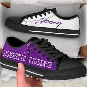 domestic violence shoes strong low top shoes canvas shoes best gift for men and women cancer awareness.jpeg