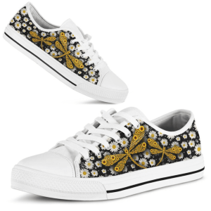 Dragonfly Sunflower Daisy Low Top Shoes…