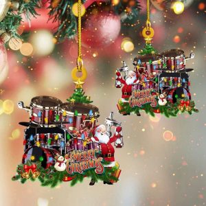 Drum Merry Christmas Ornament Santa Claus…