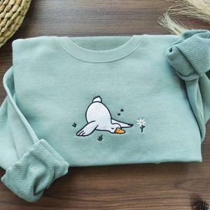 duck and daisy embroidered sweatshirt crewneck sweatshirt for men women sws2726 1.jpeg