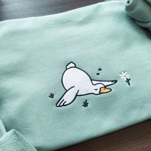 Duck And Daisy Embroidered Sweatshirt Crewneck…