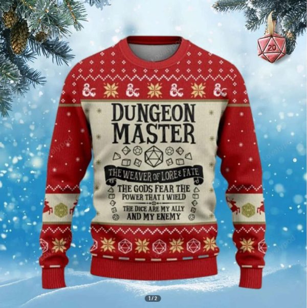 Dungeon Master Ugly Christmas Sweater – for Men and Women, Xmas Gift