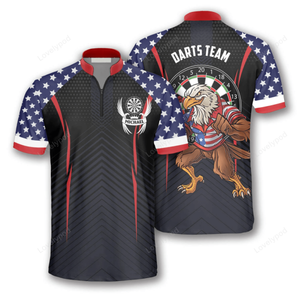 Eagle Flag Stars Pattern Custom Darts Jerseys Idea Gift For Dart Player