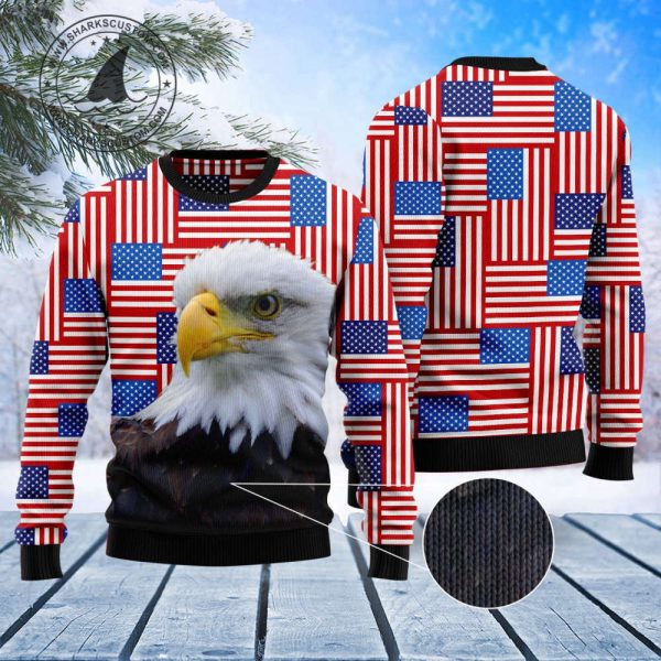 Eagle USA Flag T1310 Ugly Christmas Sweater – Best Gift For Christmas
