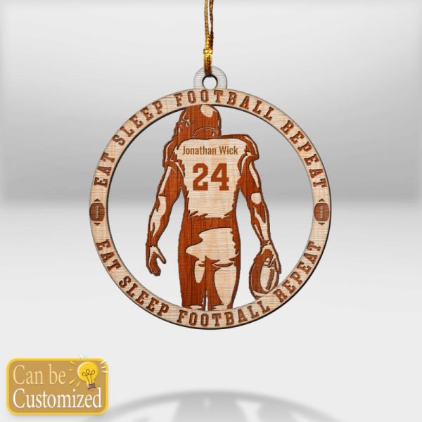 Eat Sleep Football Repeat Ornament Christmas Ornament Hangers Gifts For Football Lovers