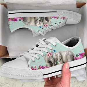 Elephant Flower Butterfly Low Top Shoes…